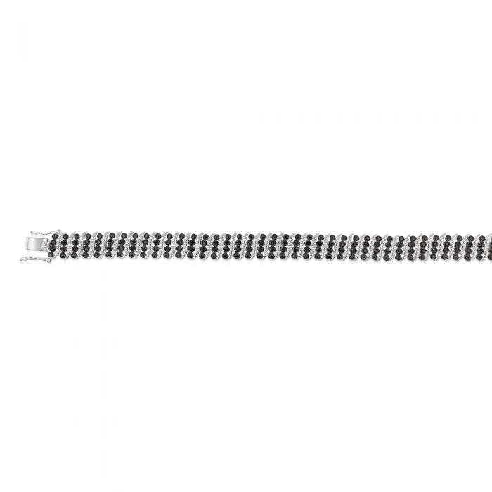 1 Carat Black Diamond Tennis Bracelet in Silver