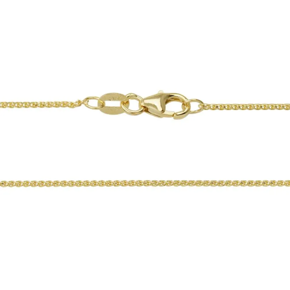 14k 1mm Diamond-Cut Wheat Chain