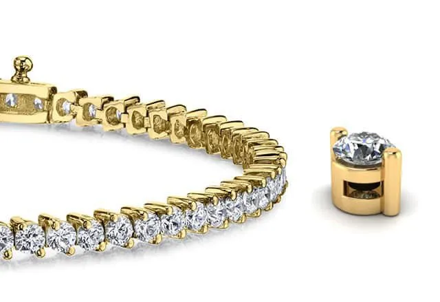 2 Prong Set Round Lab-Grown Diamond Tennis Bracelet with 0.58 ct.(finished) 1.2mm