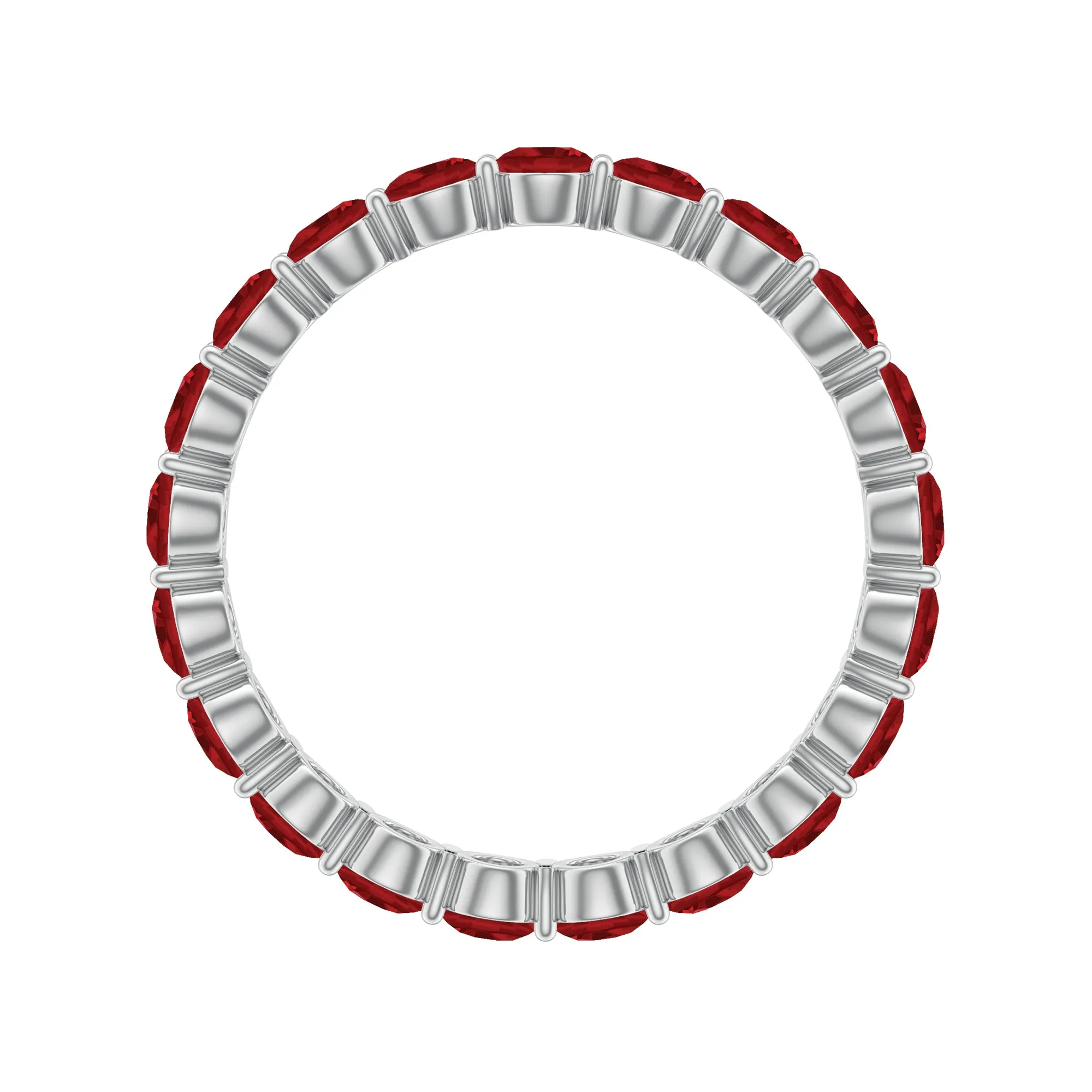 3 CT Round Lab-Created Ruby Full Eternity Band Ring in Gold