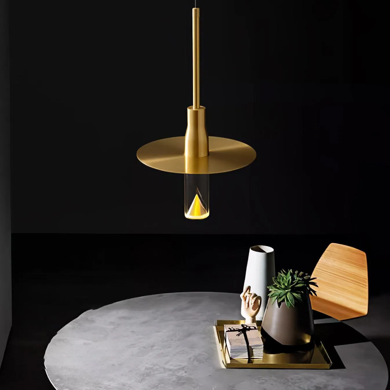 Acrylic Hat Plate Pendant Light
