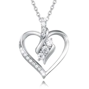Agvana 925 Sterling Silver Infinity Love Heart Necklace Cubic Zirconia CZ Heart Dainty Pendant Necklace Birthday Anniversary Jewelry Christmas Gifts for Women Teen Girls Mom Grandma Wife Girlfriend