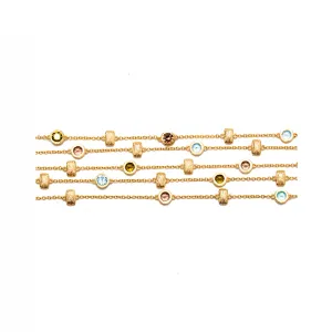 AMMANII Multi-Color Gemstone Bracelet in Vermeil Gold