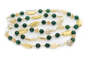 Anahita luxe emerald, pearl and gold necklace