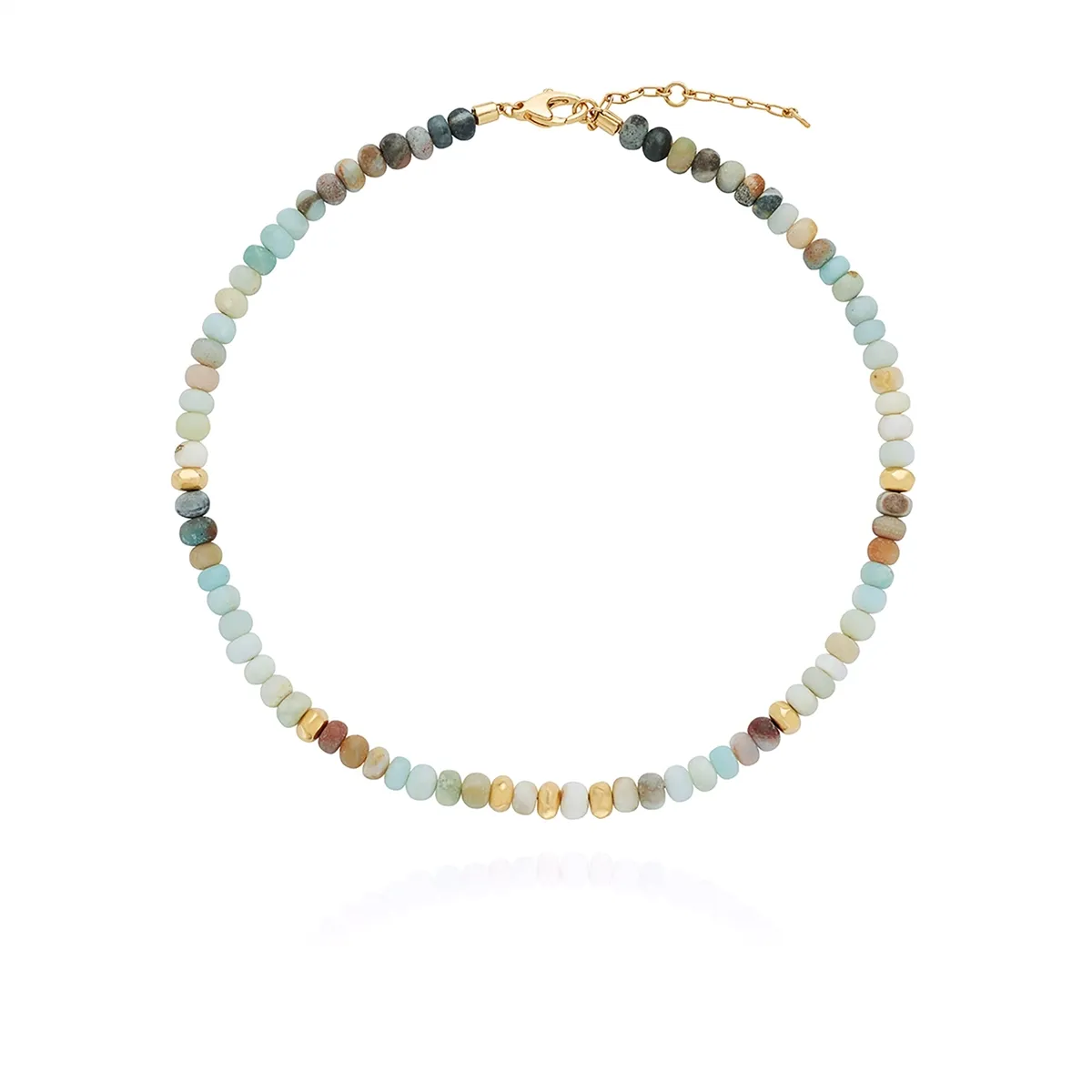 Anna Beck Amazonite Beaded Necklace 15-17in - Gold Plated