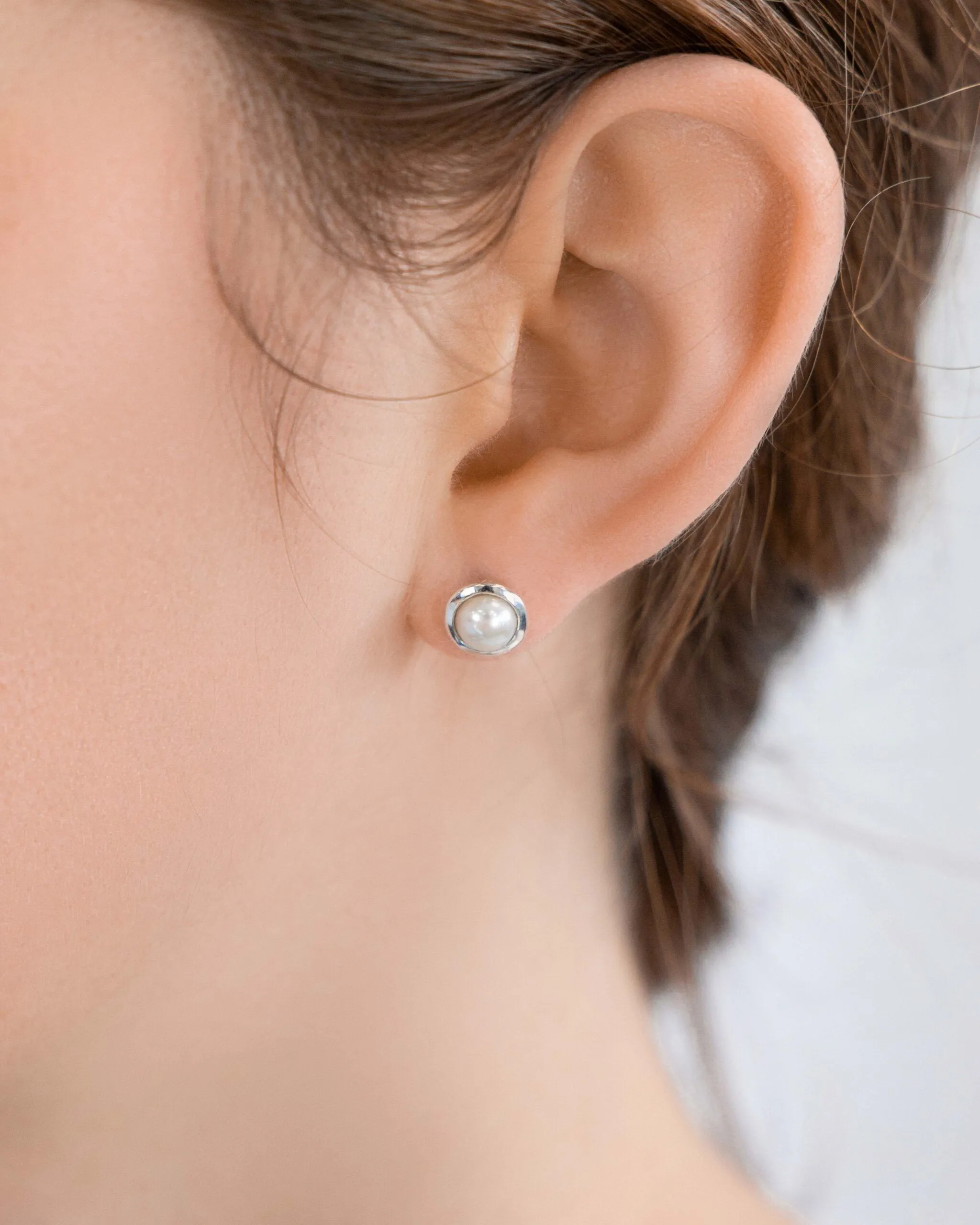 Banyan Pearl and Silver Studs
