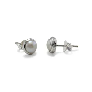 Banyan Pearl and Silver Studs