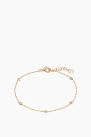 Bezel Diamond by the Yard Bracelet in 14k Yellow Gold