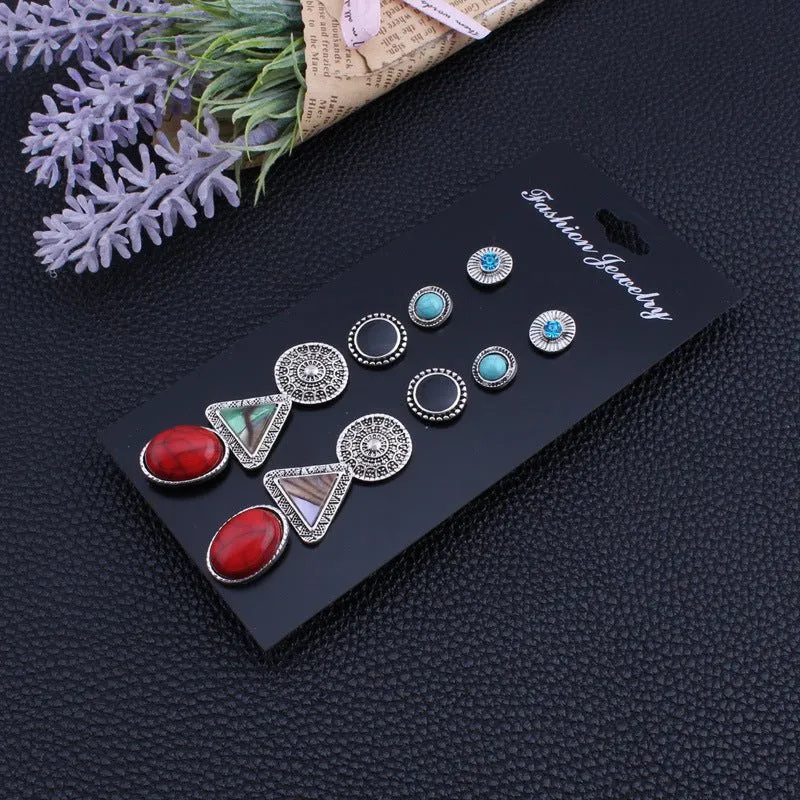 Boho Gemstone Stud Earrings