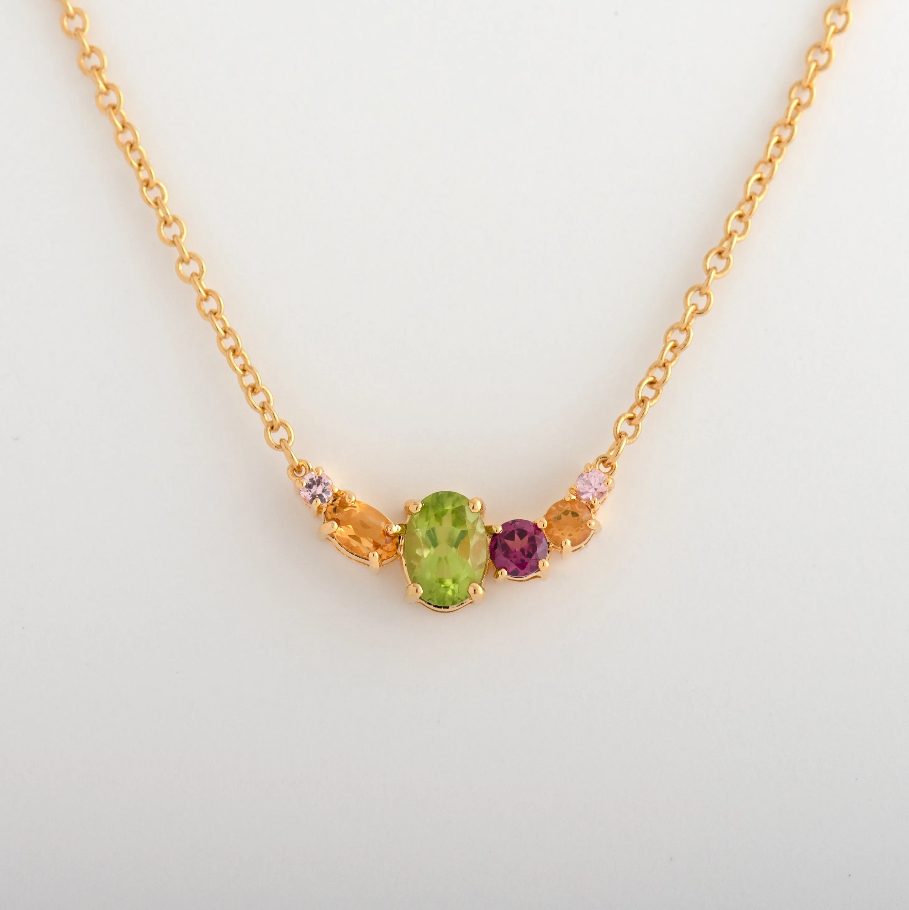 Caterina Peridot Cluster Necklace