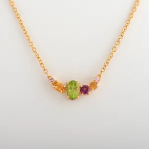 Caterina Peridot Cluster Necklace