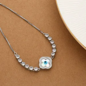 Charming Evil Eye Silver Slider Bracelet