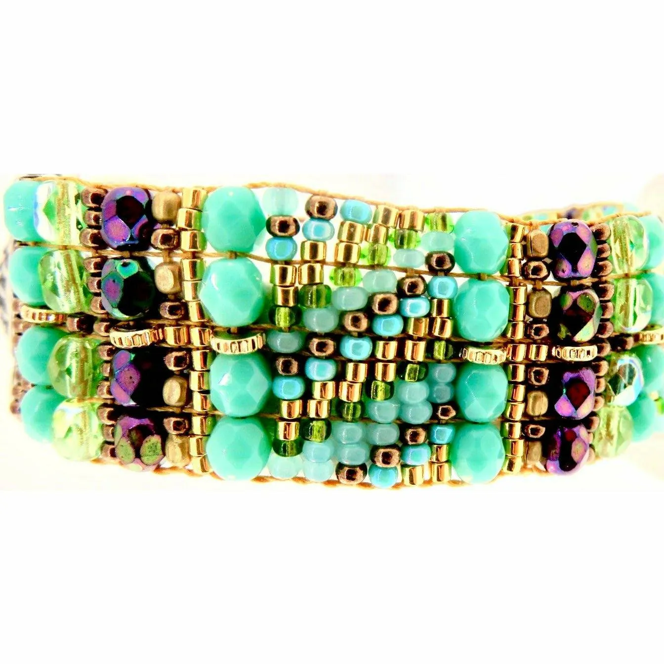 Chili Rose Mini Aragon  Bracelet Turquoise & Purple Rain