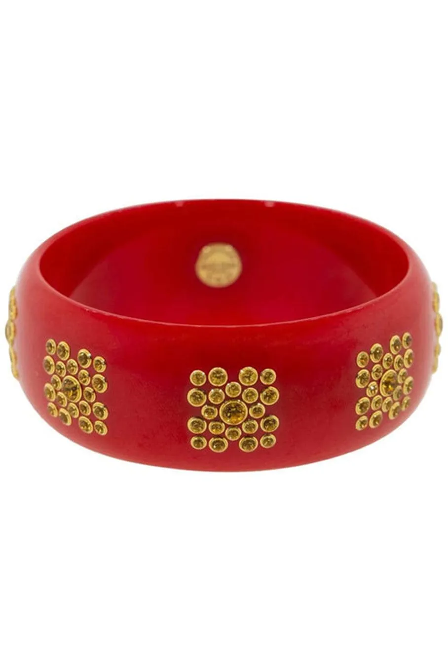 Citrine Red Bakelite Bangle
