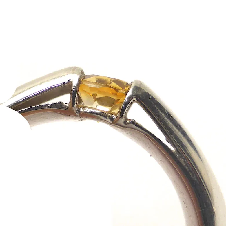 Citrine Ring Faceted Oblong, 925 Silver, f1