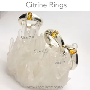 Citrine Ring Faceted Oblong, 925 Silver, f1
