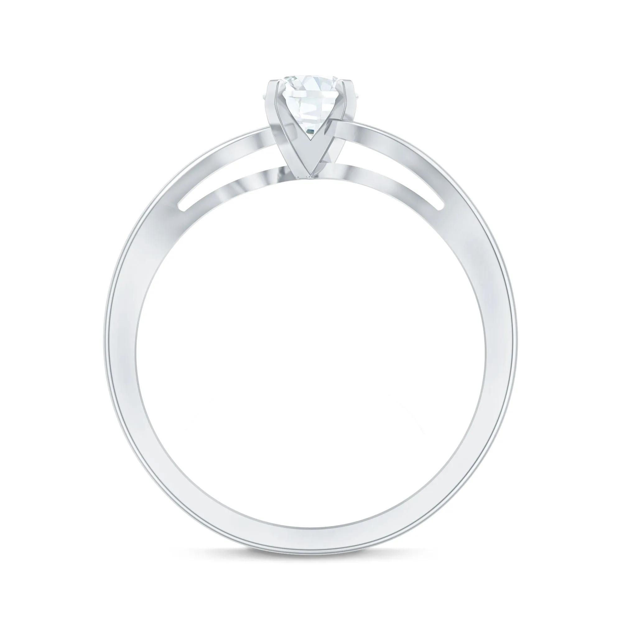 Cute Moissanite Solitaire Bypass Ring