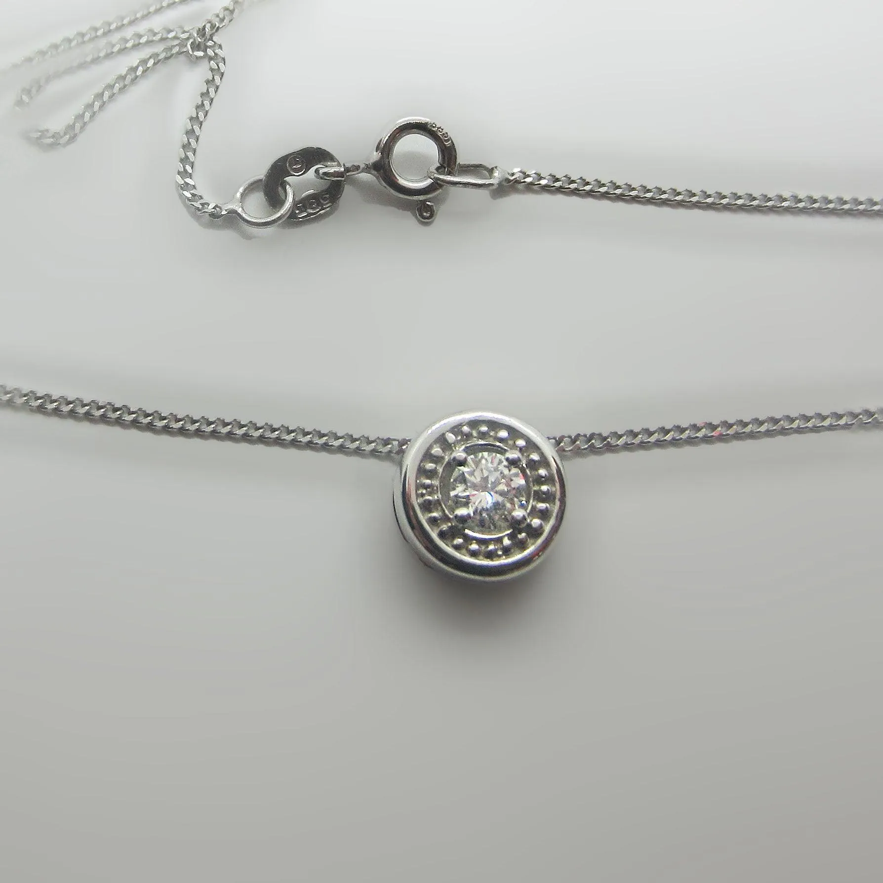 Diamond Solitaire Pendant 14k