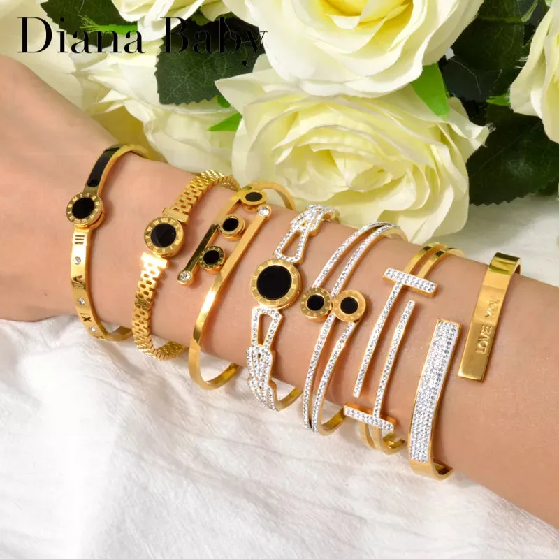 Diana Baby Black Roman Zircon Bracelet - Elegant Wear