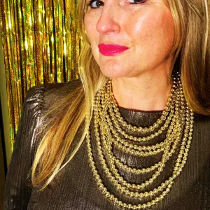 'Doris' multi-strand high shine ball necklace