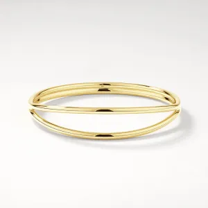 Double Band Split Bangle in Gold