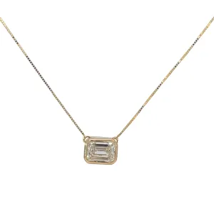 Emerald Cut Lab Grown Diamond Necklace
