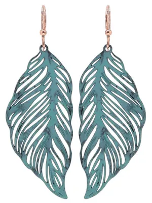 Fashion Leaf Filter Earring Set, Western Womens Blue Leaf Earring Set, Gift for Her