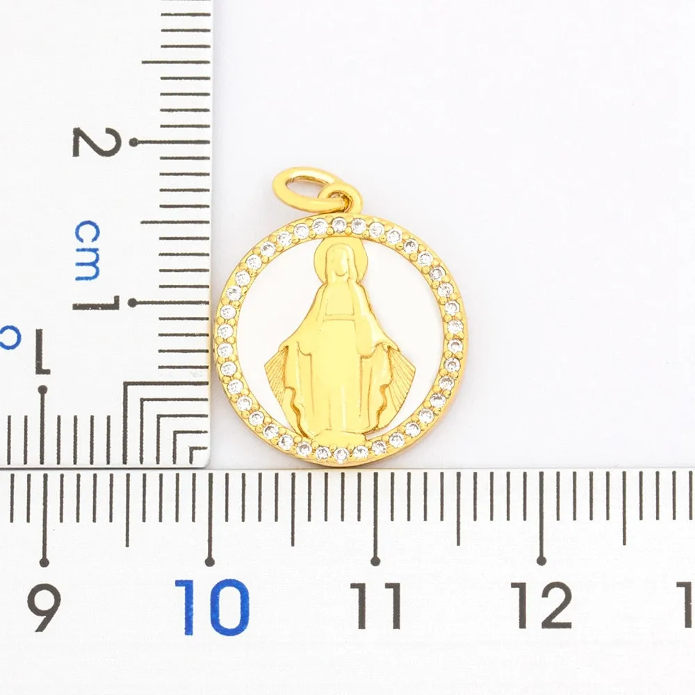 Gold Color Chain Necklace Bracelets Virgin Mary Jewelry Sets