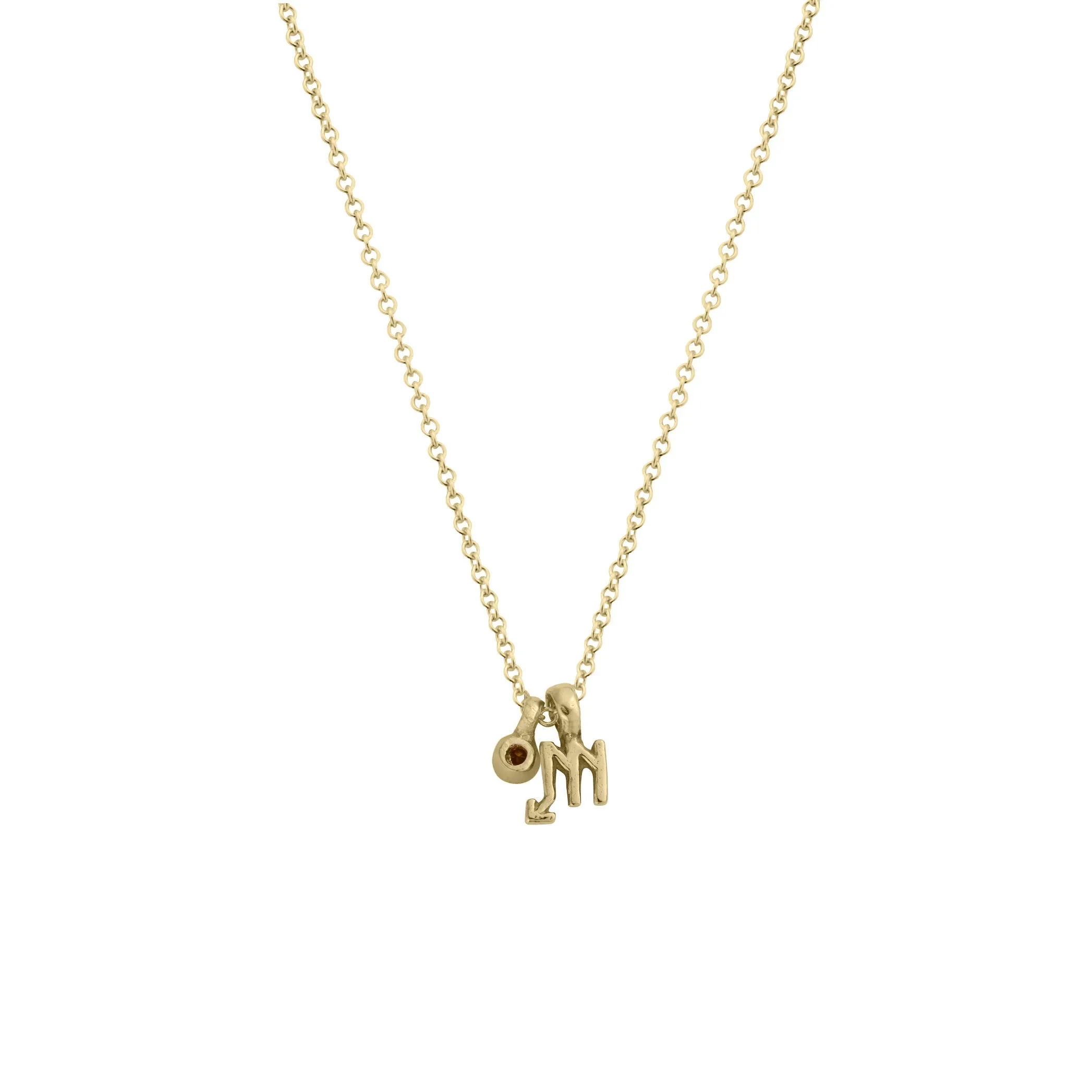 Gold Mini Scorpio Horoscope & Citrine Birthstone Necklace
