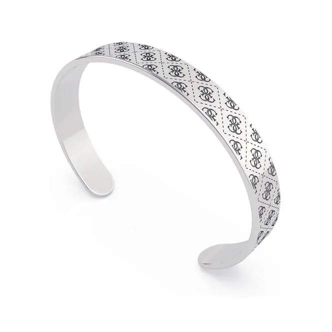 Golden Hour 8mm Pattern Silver Bangle UBB70141-L