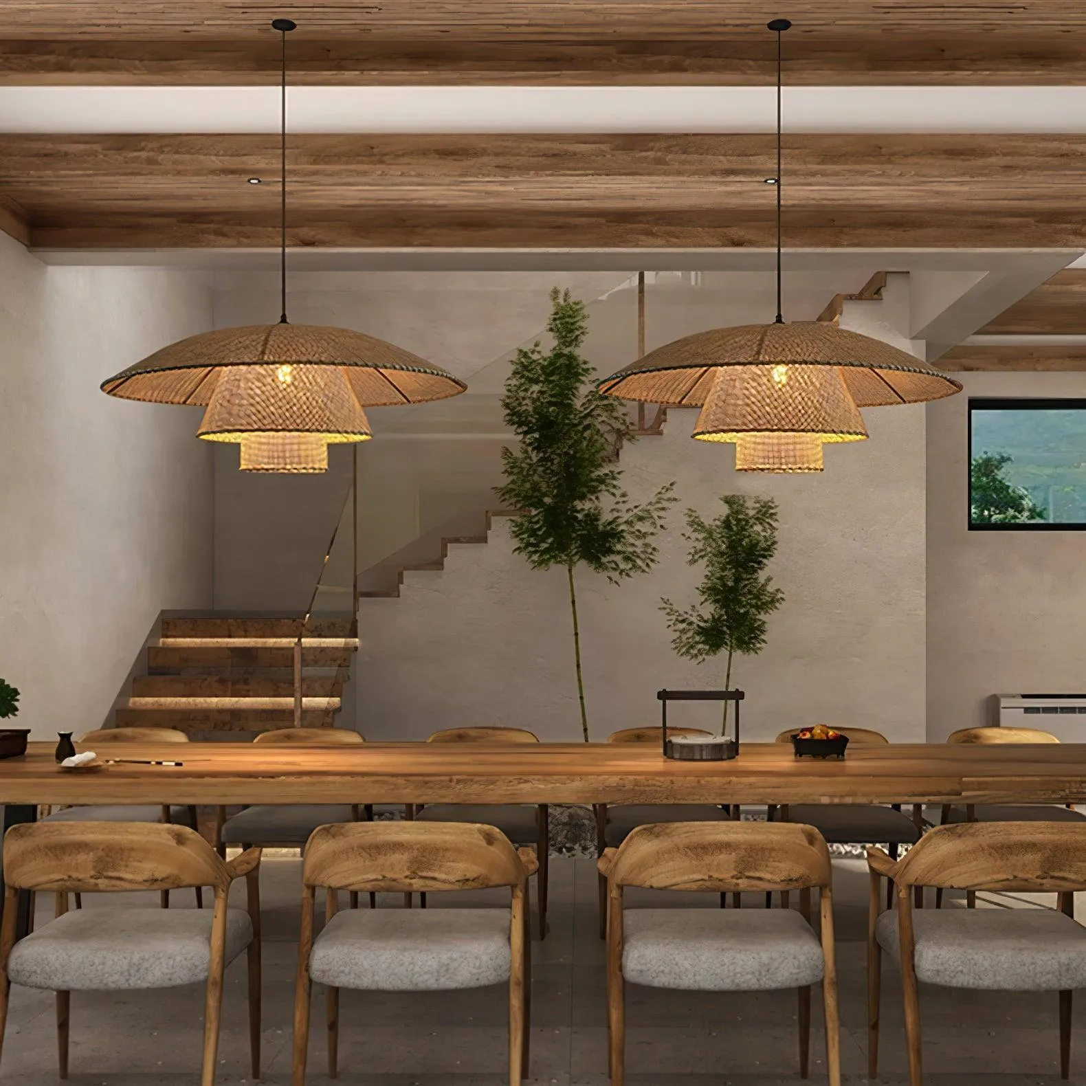 Hat Weave Rattan Pendant Lamp