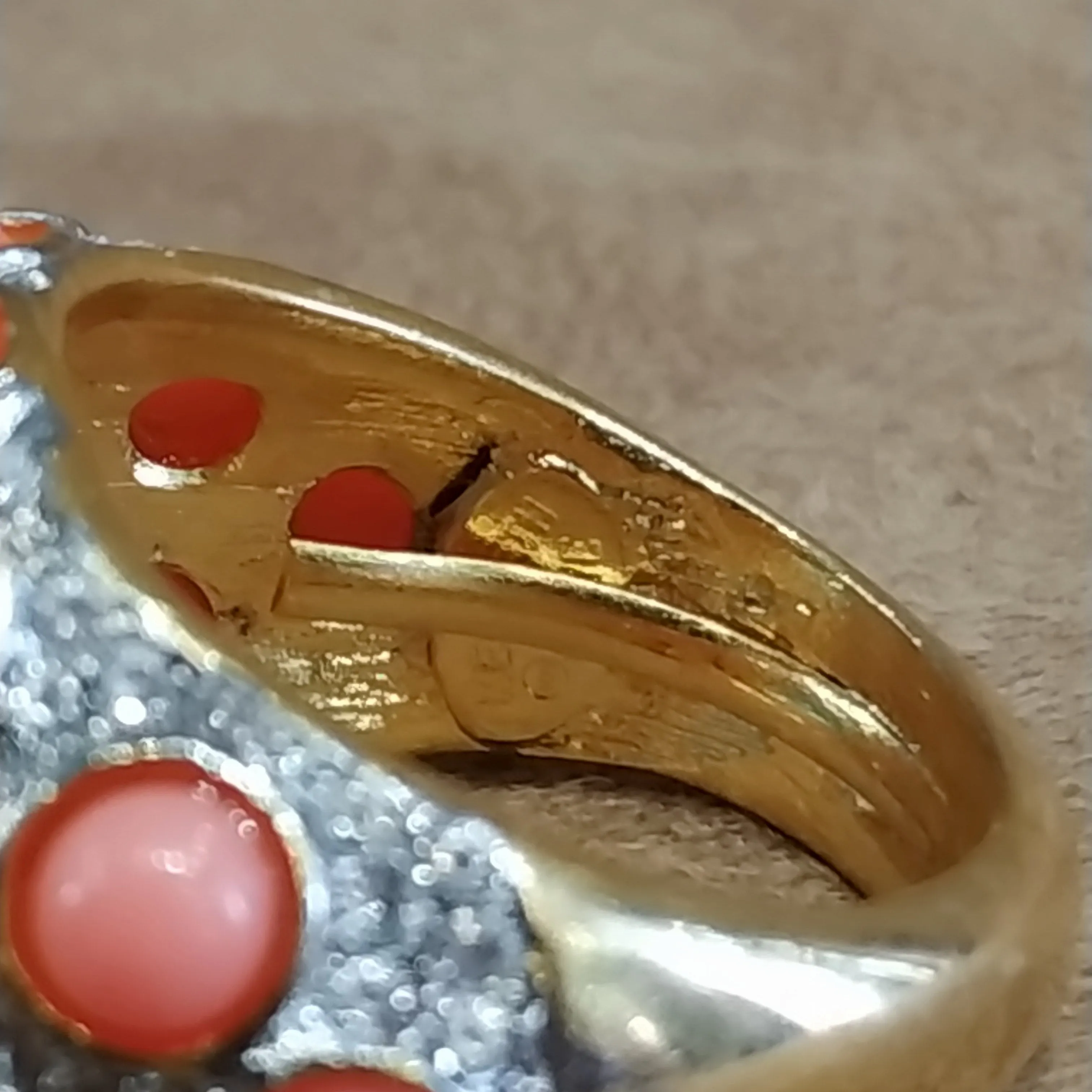 Kenneth Jay Lane Coral and Turquoise Statement ring