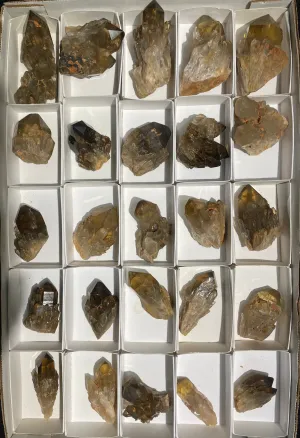 Kundalini Citrine Quartz Wholesale Flat 25 pieces, Congo Citrine, Natural Citrine from Lwena, Katanga, Democratic Republic of Congo.