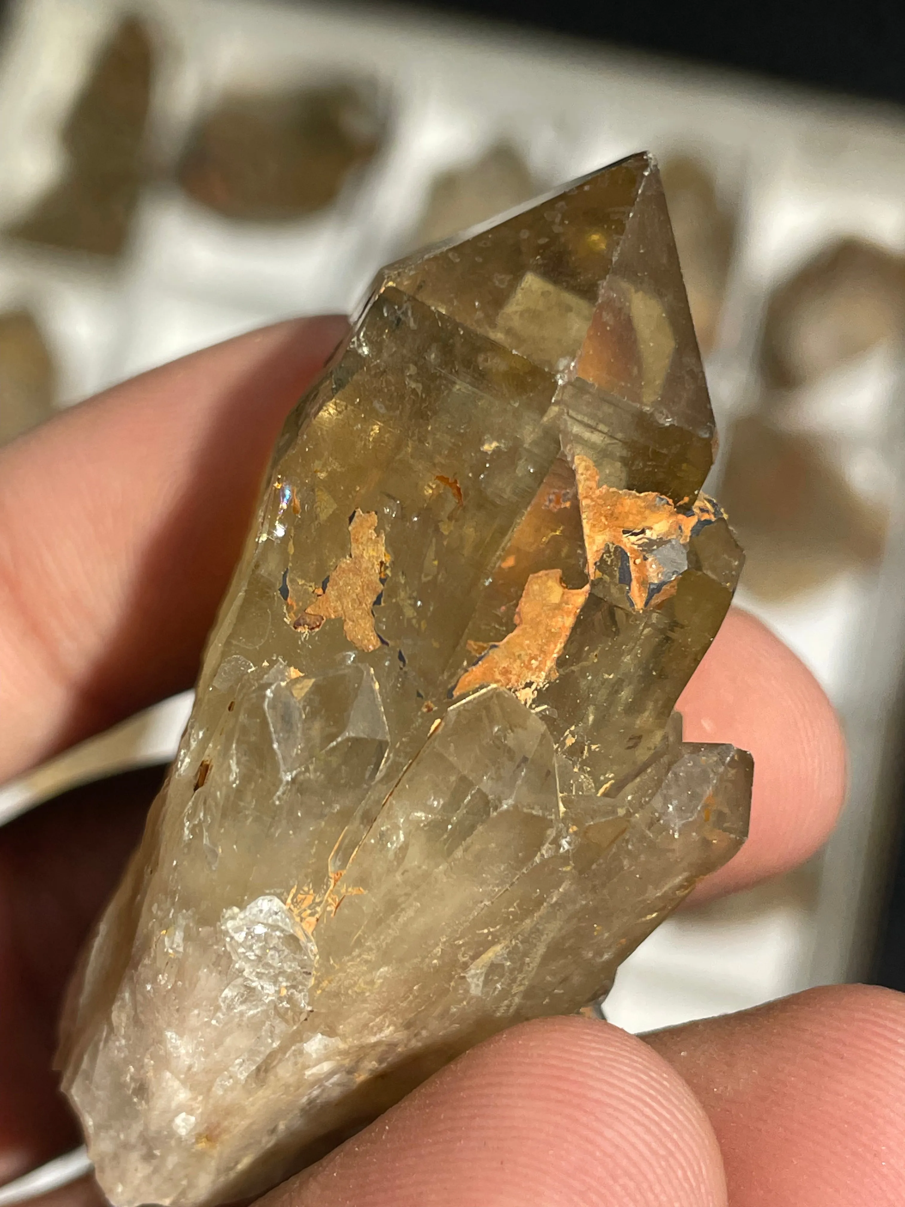 Kundalini Citrine Quartz Wholesale Flat 25 pieces, Congo Citrine, Natural Citrine from Lwena, Katanga, Democratic Republic of Congo.
