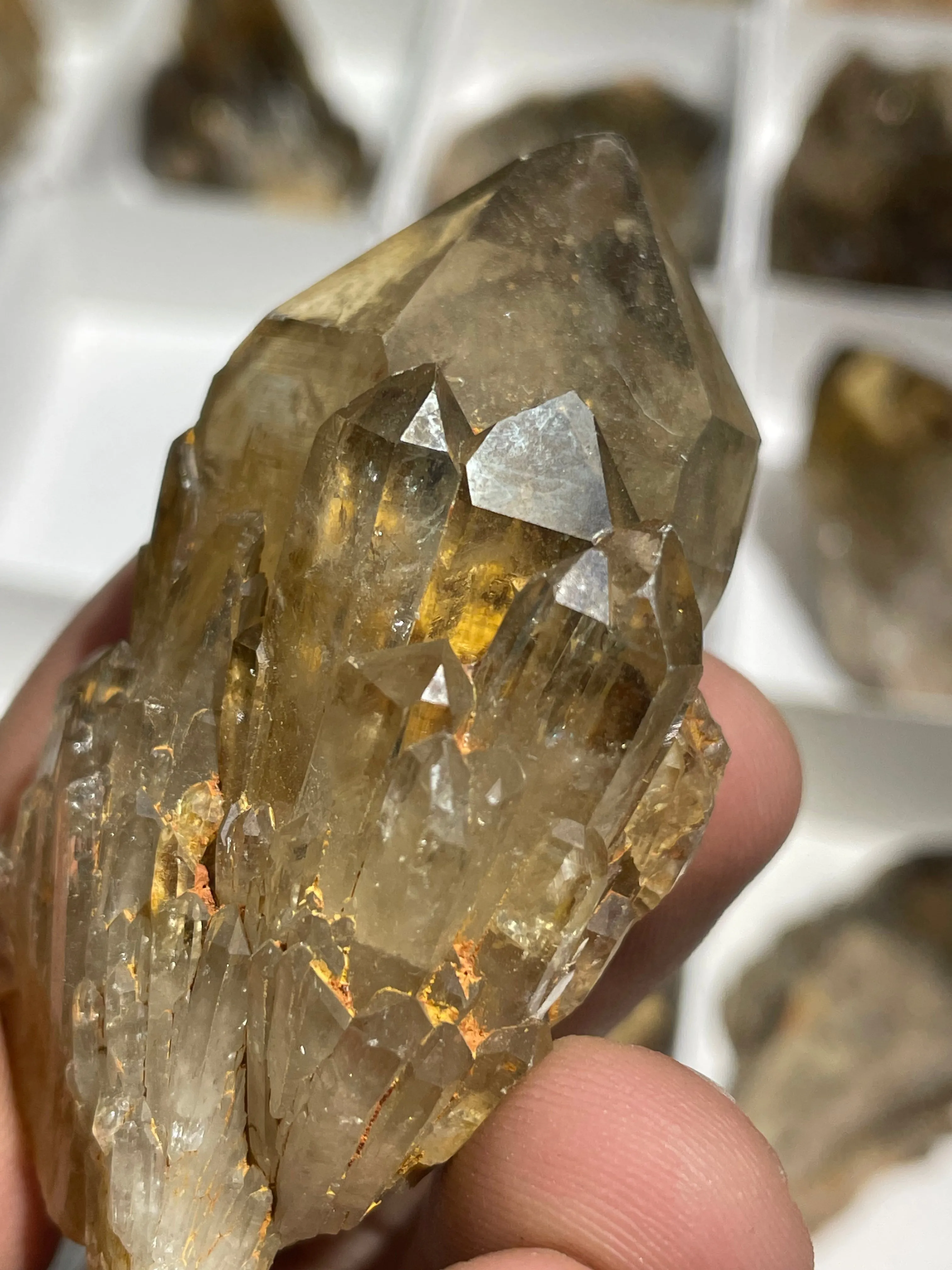 Kundalini Citrine Quartz Wholesale Flat 25 pieces, Congo Citrine, Natural Citrine from Lwena, Katanga, Democratic Republic of Congo.