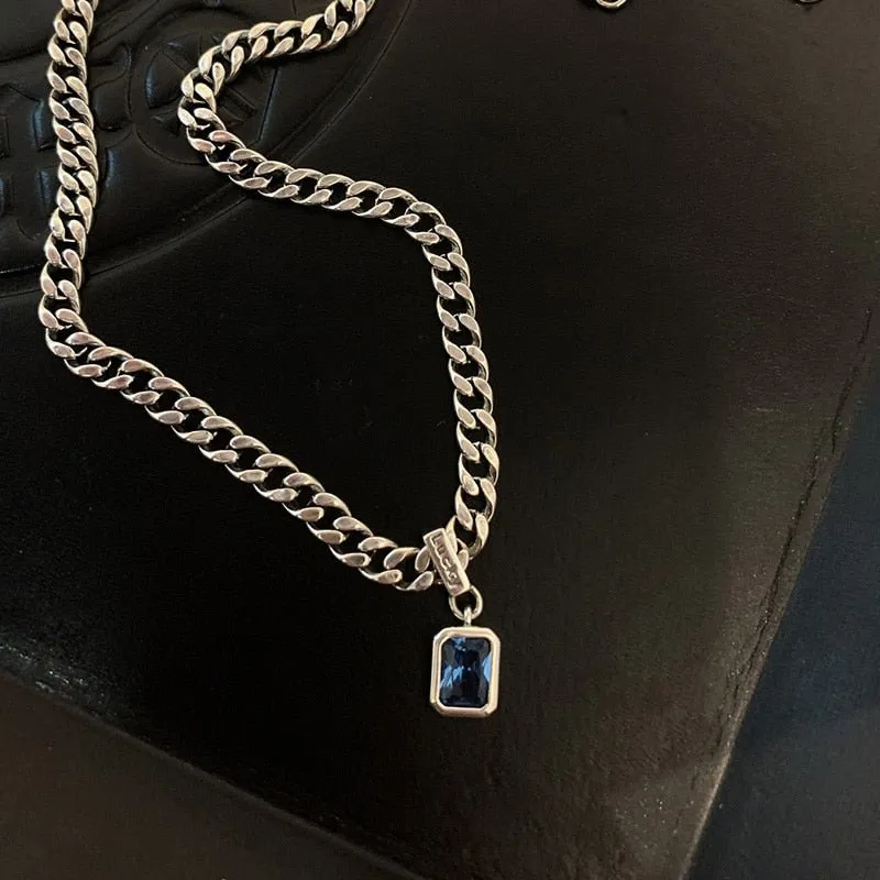 Luxury Blue Zircon Jewelry Set Necklace Bracelet for Women Jewelry