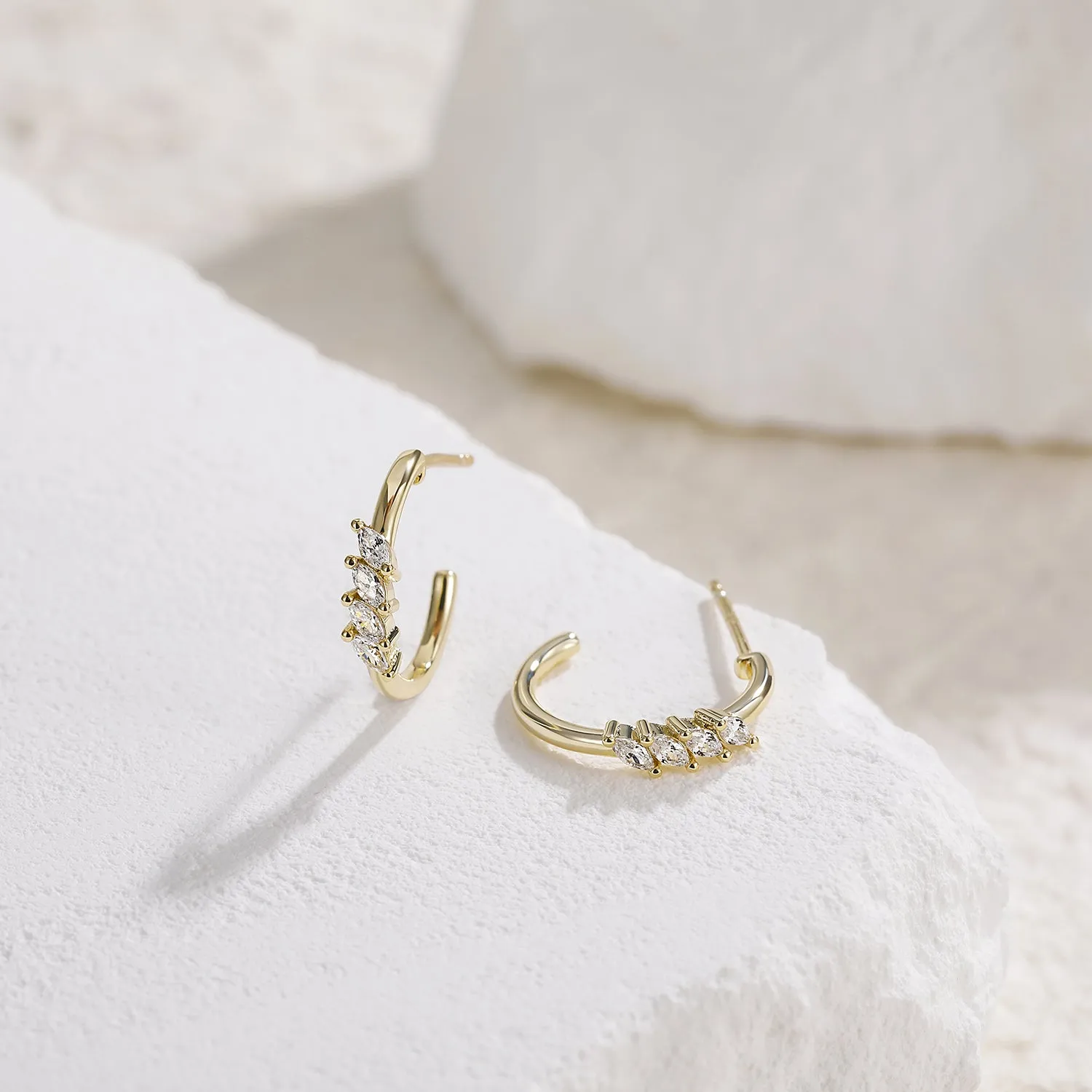 Luxury Gemstone Huggie Earrings