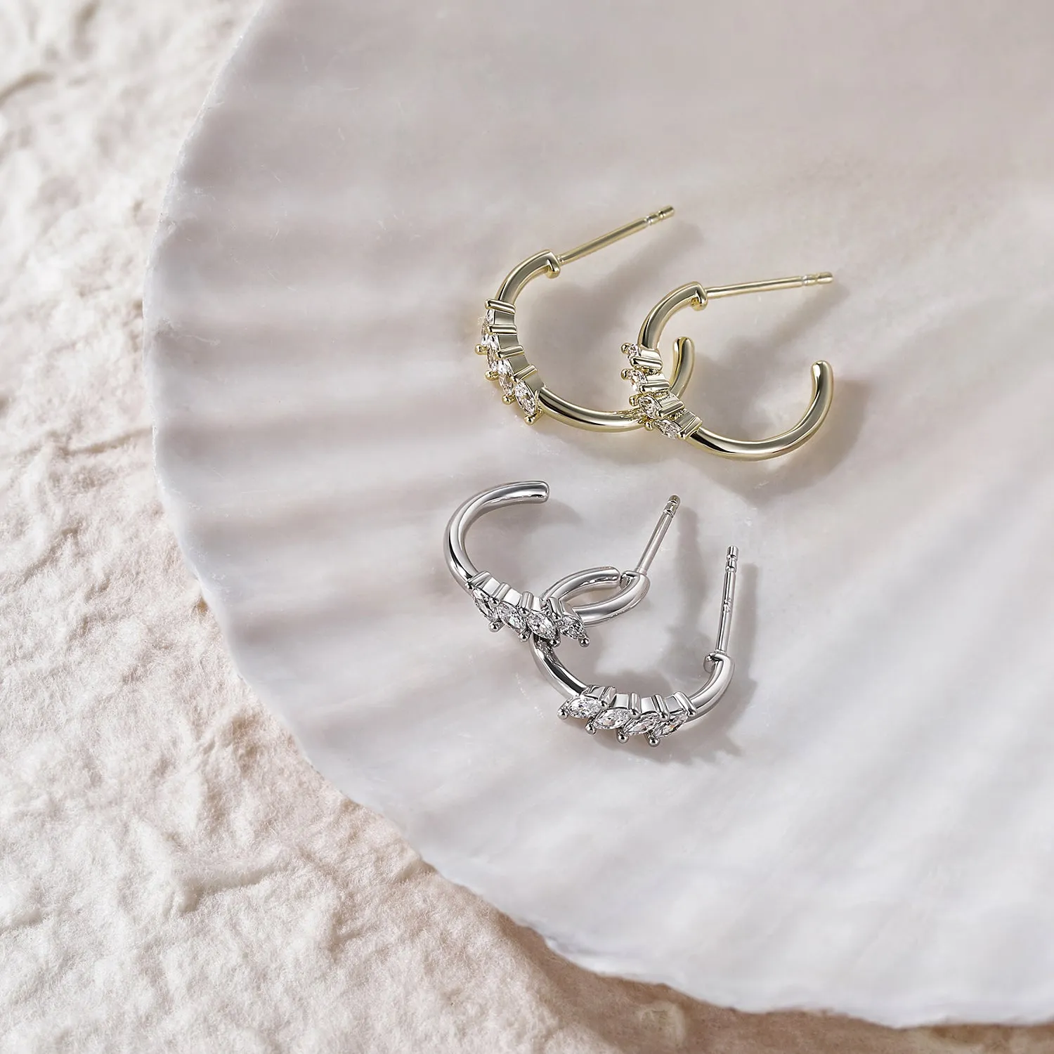 Luxury Gemstone Huggie Earrings