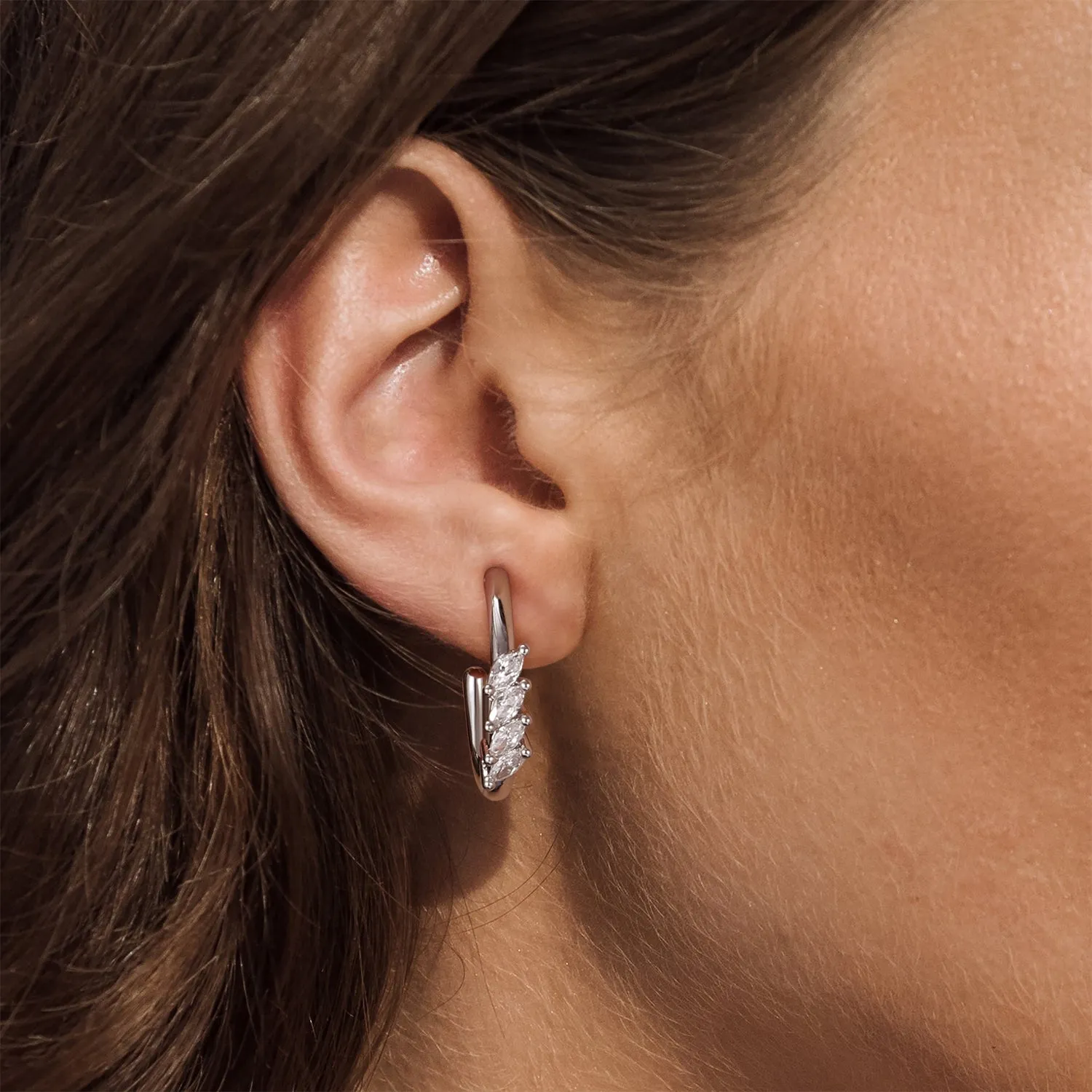 Luxury Gemstone Huggie Earrings