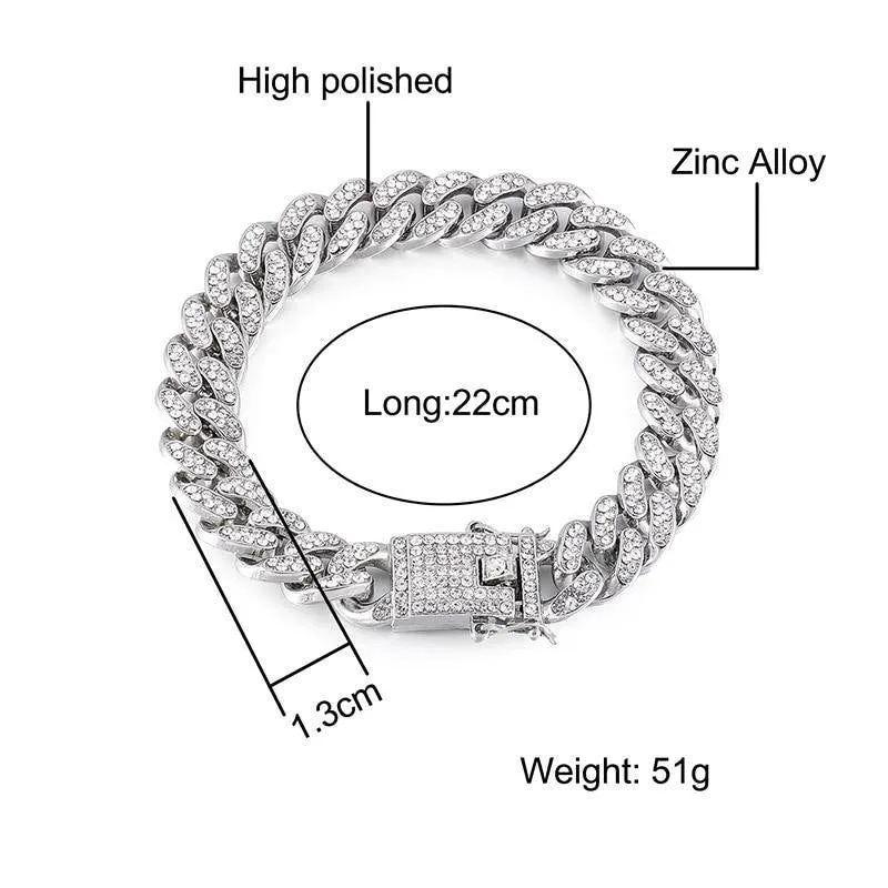 Men's High-Quality Zircon Bling Iced Out Bracelet