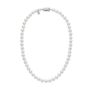 Mikimoto 18K White Gold & Pearl Choker