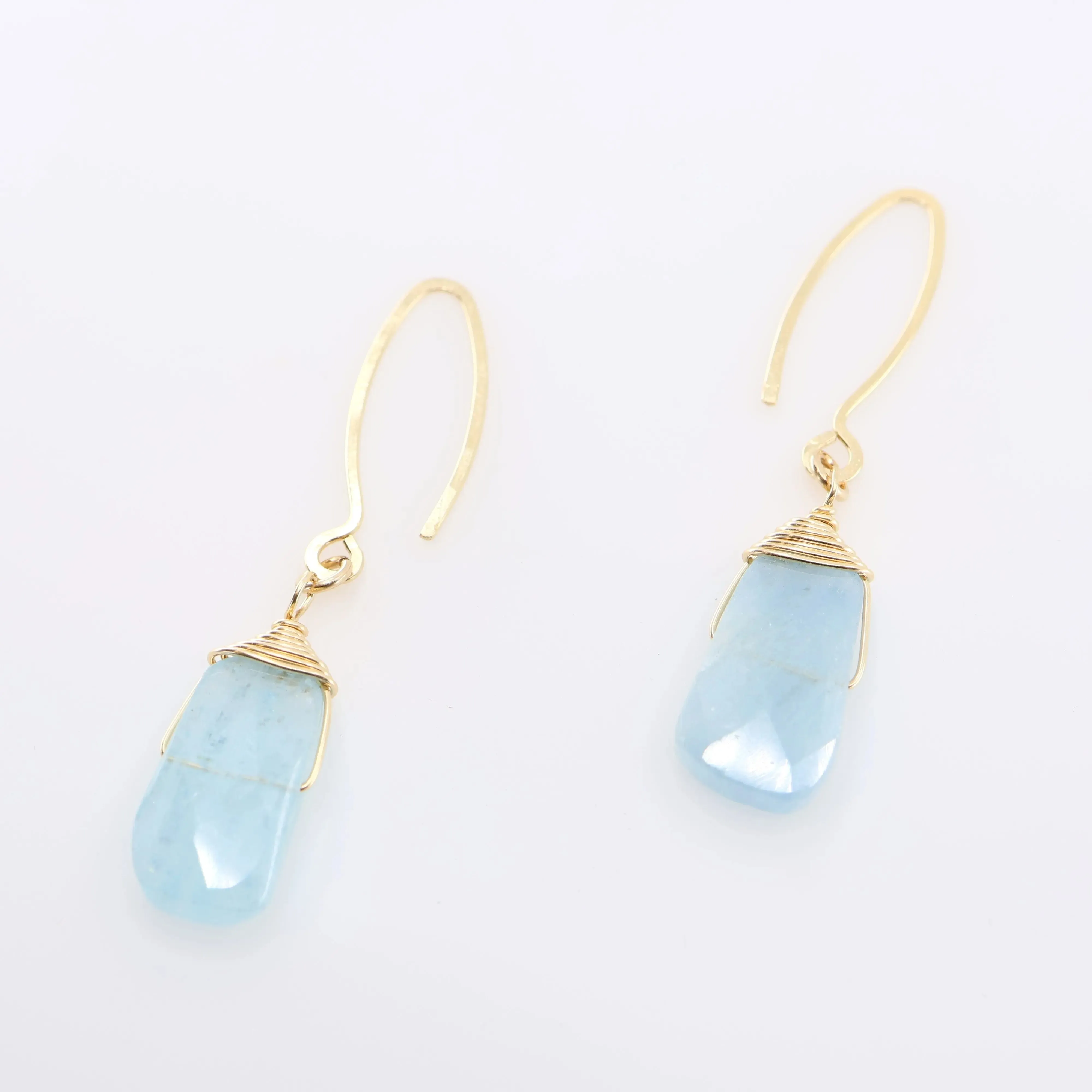 Milky Aquamarine Gemstone on Forged Earwire