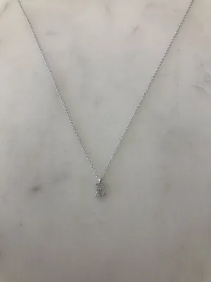 Mini Diamond Initial "E" Necklace - BJ1N5756