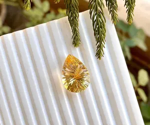 Natural Citrine Concave Cut Pear Shape | Natural Citrine Gemstone | Excellent Facets and Color