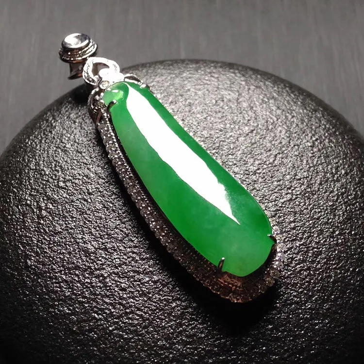 Natural Jade Pendant Jadeite Gold Pendant PT427
