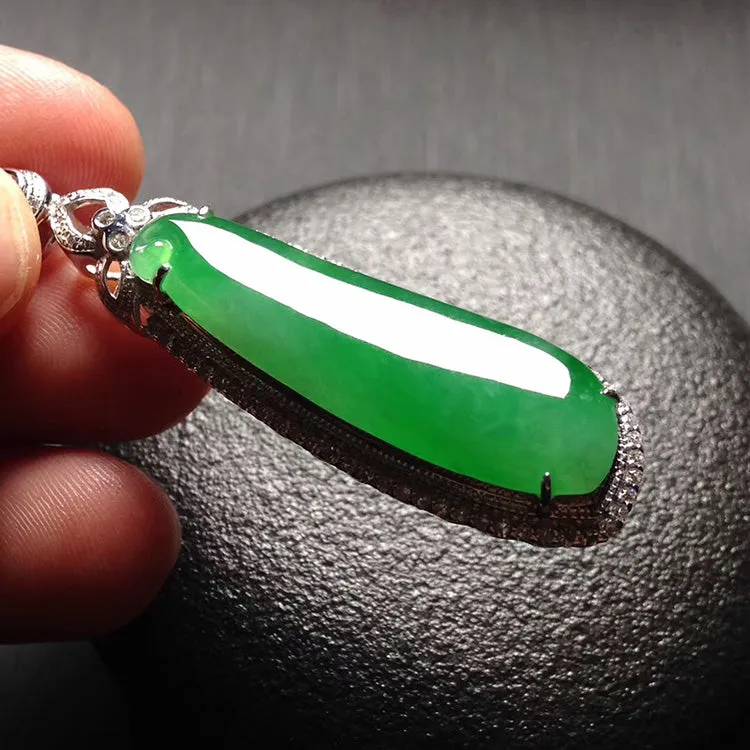 Natural Jade Pendant Jadeite Gold Pendant PT427