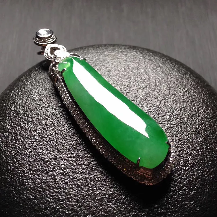 Natural Jade Pendant Jadeite Gold Pendant PT427