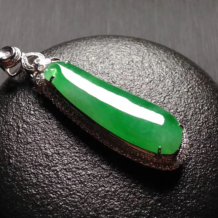 Natural Jade Pendant Jadeite Gold Pendant PT427