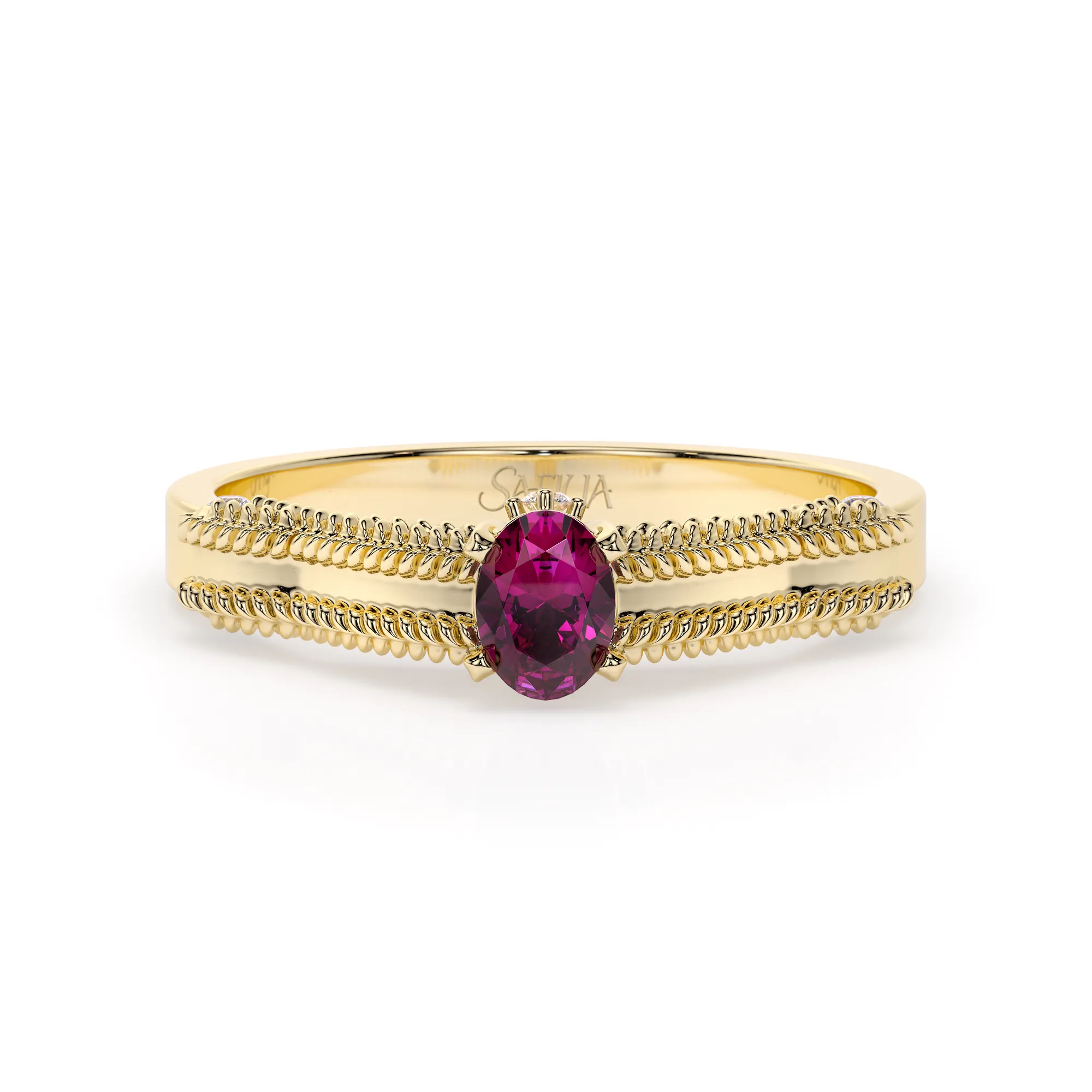 Noble Grace - 14K Yellow Gold Natural Alexandrite Ring