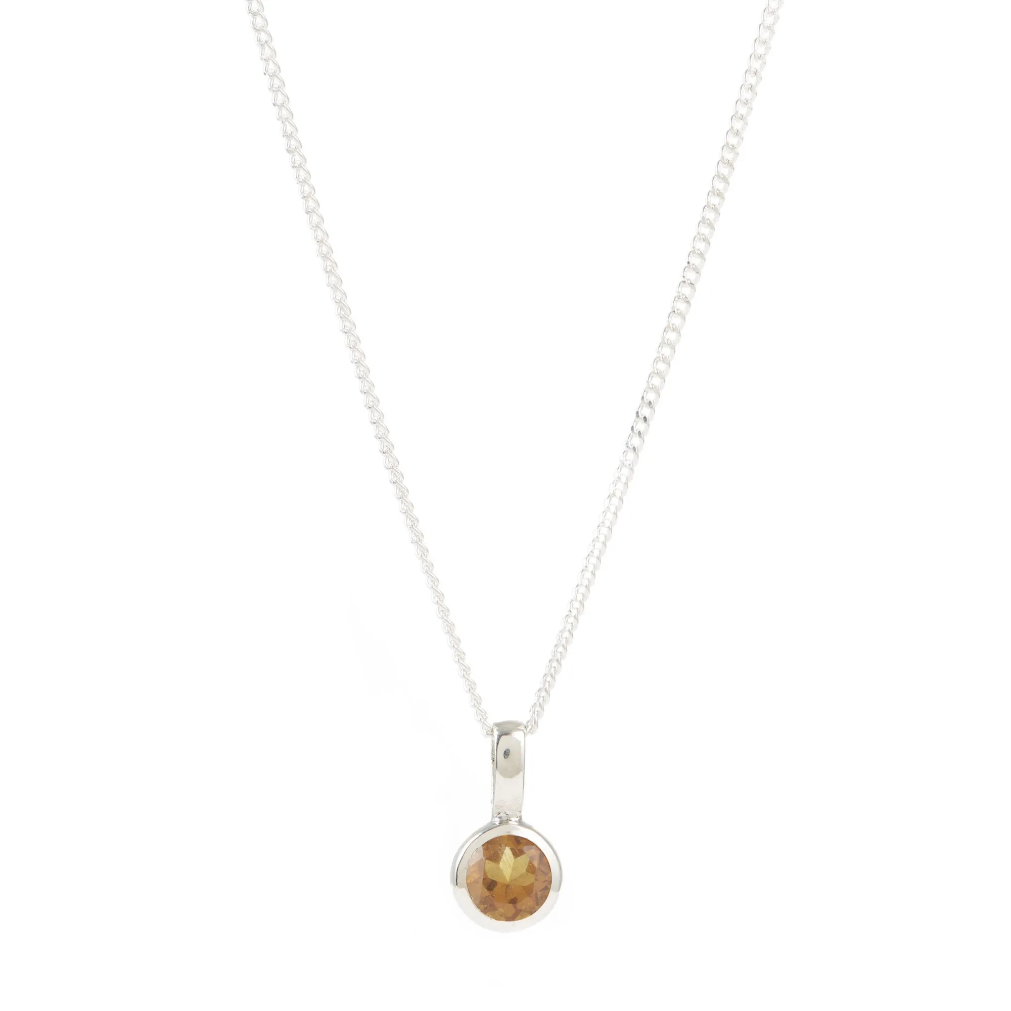 November Birthstone Charm Necklace - Citrine